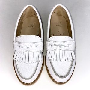 Toddler Janie and Jack penny loafers white 6